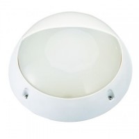 Aplique LED de pared redondo de policarbonato, 7W, IP44, con visera